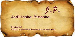 Jedlicska Piroska névjegykártya