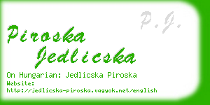 piroska jedlicska business card